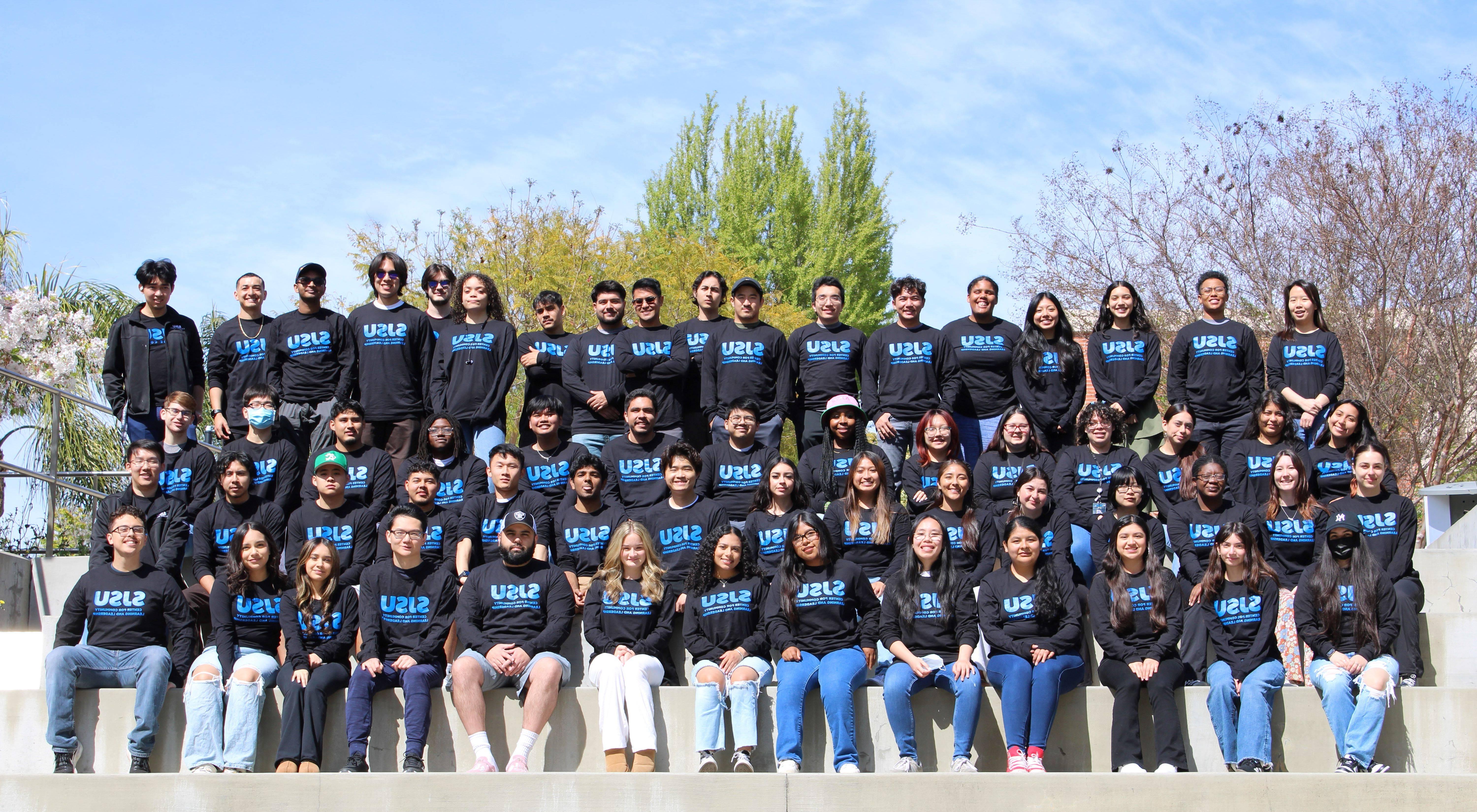 College Corps Cohort in their Center for Community Learning and Leadership shirts