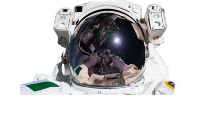 cutout image of an astronaut in space